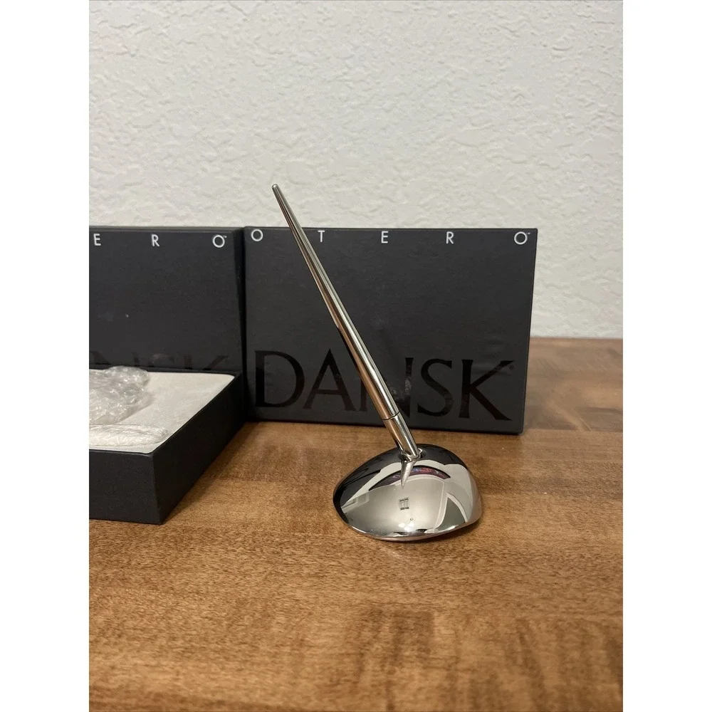 Vintage Lot Of 2 Dansk Otero‎ Silver Plated Pen Holder W/ Pen Desk Office